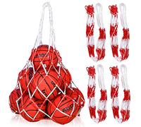 Vegena 4 redes para balones, grandes para 10-15 bolas, bolsa de pelota, red portátil, de nailon, bolsa de malla para fútbol, baloncesto, voleibol, rugby, balonmano