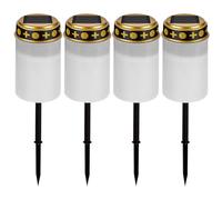 Vegena 4pcs Luz LED Para Tumbas, Velas LED Para Tumba, Velas LED Tumbas Exterior Vela Para Cementerios Luces Funerarias Lámpara Para Tumbas Luz Solar Velas Para Tumbas Velas De Luz LED(Blanco)