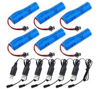 Vegena 6 Pcs 3.7 V, 1200mah Lipo Batería Baterías Recargables De Iones De Litio Baterías De Iones De Litio Sm-2p Conector para Juguetes De Control Remoto, Iluminación,Herramientas Eléctricas