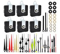 Vegena 6 piezas de movimiento para reloj de pared, conjunto de movimiento silencioso, movimiento con manecillas de alto par de torsión de onda larga, mecanismo de movimiento de cuarzo, mecanismo de