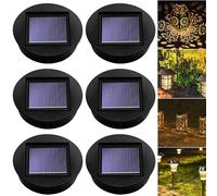 Vegena 6 piezas de repuesto para lámparas solares, tapa de repuesto de 8 cm, con bombillas LED, panel solar resistente al agua, módulos solares LED de repuesto para luces solares LED, decoración de