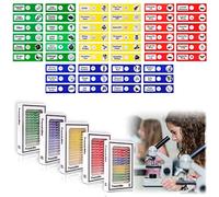 Vegena 60 piezas microscopio portaobjetos microscopio preparaciones niños con insectos animales flores plantas muestras biológicas de plástico ABS LED color verde accesorios para estudiantes educación