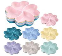 Vegena 7 Piezas Platos de Aperitivo, Bandeja para Aperitivos con Compartimentos, Plato de Snacks Plastico Reutilizables para Almacenar Nueces, Frutas Secas, Frutas, Dulces