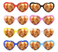 Vegena 8 gafas con efecto de corazón, 3D con forma de corazón de melocotón, gafas de difracción, retro, para fiestas de disfraces, carnaval, música al aire libre, fiestas, bares, fuegos artificiales