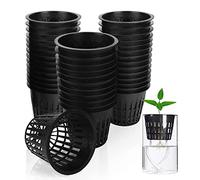 Vegena 80 macetas hidropónicas de 8 cm, macetas de malla hidropónica, maceta de malla hidropónica de plástico, cesta de cultivo acuático, macetas para jardín, plantas, balcón