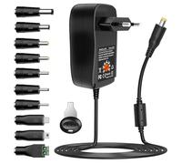 Vegena Adaptador De Corriente, 12V 2A Fuente De Alimentación Universal, Transformador De Suministro con 10 Conectores DC Adecuados para Productos Electrónicos Domésticos De 3-12V