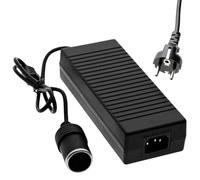 Vegena Adaptador de red para coche, convertidor de tensión de 220 V a 12 V, 180 W/15 A, adaptador de corriente con encendedor de cigarrillos para frigorífico, aspiradora, nevera de coche, compresor o