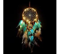Vegena Atrapasueños Led, Plumas Atrapasueños Hecho a Mano Dream Catcher Pequeno para Decoración Hogar Dormitorio Boda Habitación Infantil Niñas Regalo de Cumpleaños