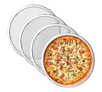 Vegena Bandeja de pizza de malla para pizza, 4 bandejas de pizza de 12 pulgadas para horno antiadherente, bandeja redonda para horno de pizza, pantalla de aluminio para pizza, bandejas de malla para