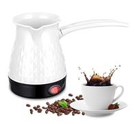 Vegena Cafetera espresso de inducción, cafetera turca de 500 ml, cafetera eléctrica turca, cafetera eléctrica para el hogar, oficina, moca y té, viajes (blanco)