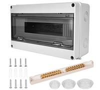 Vegena Caja de fusibles empotrada: caja de distribución, caja de fusibles, 18 módulos, IP65, para espacios húmedos, distribuidor pequeño, 1 fila