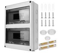 Vegena Caja de fusibles empotrada: caja de distribución, caja de fusibles, 24 módulos, IP65, para espacios húmedos, distribuidor pequeño, 2 filas