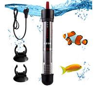 Vegena Calentador de acuario, termostato ajustable, calentador de acuario, con 2 ventosas, calentador de acuario para tanques de peces y acuarios (60 l, 50 W)