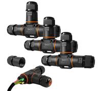 Vegena Conector de cable resistente al agua IP68, 3 conectores de cable de 3 pines, caja de distribución en forma de T, manguito de conexión impermeable, caja de conexión para cable de diámetro de 3 -