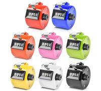 Vegena Contador manual de 8 piezas, contador de mano mecánico, contador de 4 dígitos, contador de clicker, podómetro, contador de mano a color para contador de personas, punto, escuela, entrenamiento