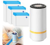 Vegena Envasadora al vacío con 15 bolsas de vacío, máquina de envasado al vacío, mini bomba de vacío de mano, máquina de soldadura eléctrica, reutilizable, recargable para almacenamiento de alimentos