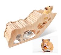 Vegena - Escalera de escalada para hámster, casa para hámster, casa de madera para hámster, escondite para hámster, casa conejillo de indias, juguete de escalada de madera para hámster Gerbille