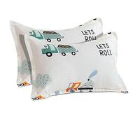 Vegena Fundas de almohada para niños de 40 x 60 cm, 2 fundas de almohada de algodón con cierre de sobre, para cochecito de bebé, para niños y niñas