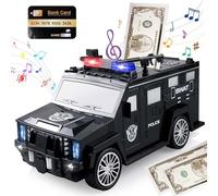 Vegena - Hucha electrónica para niños y niños, camión blindado hucha cerdo, alcancía mágica con cerradura de código, tarjeta bancaria, alarma antirobo y efectos de sonido