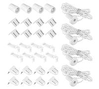 Vegena Juego de 4 Soportes para Ventanas de 17 mm Rollo de Repuesto Estor Doble Klemmfix Estor Enrollable de Cadena de Repuesto Sin Necesidad de Taladrar para Estor Opaco, Estor Lateral