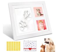 Vegena Juego de impresión de huellas de perro o gato, marco de fotos de mascotas y juego de impresión, juego de impresión de yeso 3D, decoración de pared, idea de regalo perfecta para los propietarios