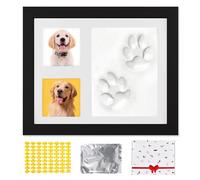 Vegena Juego de Impresiones Huellas Perro y Gato, Juego de Huellas, Huella Perro, Marco de Fotos y Huellas de Patas, para Perros o Gatos, Dueños De Mascotas, Bebe, Yeso 3D Caja de Recuerdos