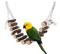 Vegena Juguete de Entrenamiento para Loros,Columpio para Loros Juguete,Juguete de Ave Escalera, Natural de Juguete para periquitos,Loros,Canarios(50 x 10 cm)