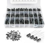 Vegena Kit de 24 Valores, 500 Piezas Condensadores Electrolticos, Aluminio, Rectangular, Superficie, 0.1uf-1000uf, 10v-50v, Kit de Condensadores Electrolticos