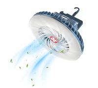 Vegena Lámpara de Camping LED, Ventilador De Camping, Ventilador De Camping Con Luz Ventilador De Tienda Ventilador De Techo Portátil USB Recargable Para Al Aire Libre, Camping, Oficina