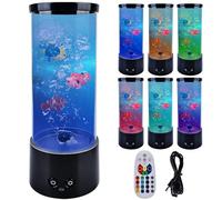 Vegena Lámpara de lava para acuario con pez, luz nocturna LED RGB, 16 colores y 4 modos, mando a distancia incluido, decoración para el hogar, niños y adultos