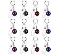 Vegena Llaveros de Pin de Bolos, 12 Piezas de Mini Llaveros Colgantes de Bola de Bolos, Abalorios de Llavero para Recuerdo de Fiesta, Eventos Deportivos, Suministros Escolares para Niños