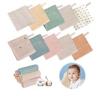 Vegena Manoplas de muselina para bebé, 10 toallas faciales para bebés, paños de muselina para bebés, paño para eructos 23 x 23 cm, paños de muselina para bebés, paños de muselina para bebés