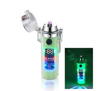 Vegena Mechero eléctrico con pantalla digital, encendedor eléctrico, USB C, recargable, de doble arco, sin llama, de plasma con linterna impermeable, para hombres y mujeres