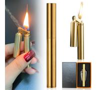 Vegena Mechero vintage con antorcha con petróleo resistente al viento, mini encendedor portátil plegable con caja de regalo