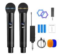 Vegena Micrófono Inalámbrico,Microfonos Inalambricos con Receptor Recargable,Microfono Karaoke,Karaoke Dual Microfono para Karaoke,Fiestas,Reuniones,Iglesia,Boda