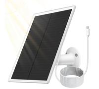 Vegena Panel solar de 6 W para cámara de vigilancia, módulo solar, cargador solar, panel solar IP66, panel solar impermeable con soporte ajustable de 360°, cable de carga de 3 m para cámara