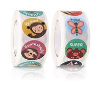 Vegena Pegatinas motivacionales para niños, 1000 unidades, autoadhesivas, para profesores, recompensas, elogios, para escuela, suministros de profesores