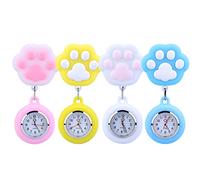 Vegena Reloj de enfermera - 4 unidades de enfermera reloj de silicona para enfermera, reloj de enfermera, reloj de enfermería con clip para mujer, hombre, enfermero, doctor, White+pink+blue+yellow