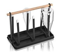 Vegena Soporte para botellas - Escurreplatos para 6 botellas, soporte para botellas de metal, soporte para botellas con bandeja de goteo, escurreplatos para botellas y tazas