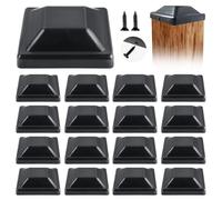 Vegena - Tapones para postes de valla (9 x 9 cm, tapón de tubo cuadrado, tapones de plástico para postes de valla, tornillos incluidos