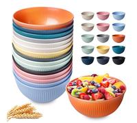 Vegena - Tazones de cereal (700 ml, 15 unidades, cuencos para ensalada irrompibles, reutilizables, de plástico, cuencos para sopa, cuencos para cereales, cuencos para acampar, ensalada, cereales