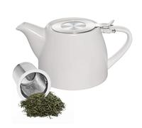 Vegena Tetera con colador, tetera de cerámica de 500 ml con colador de té de acero inoxidable extraíble, cerámica de Teapot, acero inoxidable, infusor de malla fina, tetera de porcelana para disfrutar