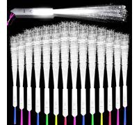 Vegena Varillas luminosas de fibra de vidrio, 30 unidades, color blanco, juego de plumero luminoso, LED de fibra de vidrio, 3 modos, varillas luminosas de fibra de vidrio, para fiestas, conciertos