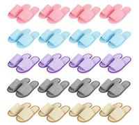 Vegena - Zapatillas de hotel, 20 unidades, 6 mm pares de zapatillas portátiles, zapatillas de lino antideslizantes, tela de lino para hoteles y spa para viajes (28 x 11 cm)