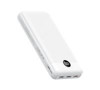 VEGER Power Bank,27000mAh Bateria Externa con Pantalla LED Bateria Portatil USB C Carga rapida PD 20W QC 3.0 con 2 Entradas y 4 Salidas Compatible con iPhone, Samsung, Huawei, Tableta y más. (Blanco)