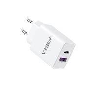VEGER VG-65W1A1C VEGER - USB-Ladegerät - Leistung 65 W | Mit GaN-Technologie - Schnellladen von 2 Geräten gleichzeitig - USB-A-A