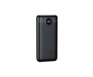 VEGER VG-W2039PD-B VEGER Powerbank mit LCD-Display - Kapazität 20000 mAh - USB-C- und Micro-USB-Eingänge - 2× USB-A-Ausgänge - L