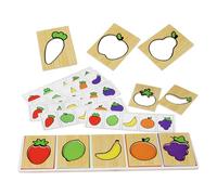 Vegetable Fruit Puzzle - Wooden Learning Jigsaw, Matching Educational Game, Interactive Play Set | Home Classroom Fun, Early Learning Cognitive Enhancement for Children Over 3 Years
