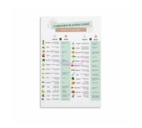 Vegetable Garden Planning Chart, Companion Planting Reference Canvas Wall Art, Gift for Gardeners, Unframed(Framed,08x12inch(20x30cm))