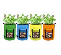 Vegetable Grow Bags - Garden Planting Containers for Potato Tomato Pepper | Breathable Nonwoven with Fabric, Carry Handles, Reusable Balcony Patio Yard Growing Pots for Home